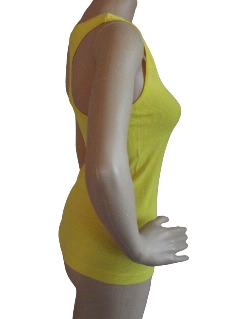 SOFRA Seamless Tank OS one-size Yellow Racerback Ribbed - Picture 5 of 7